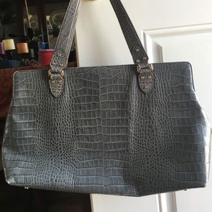Kate Spade Gray Croc Embossed Tote